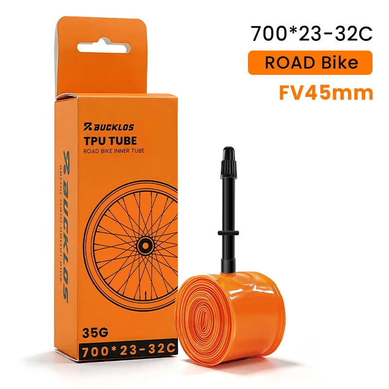 BUCKLOS Gravel-Rennrad-Schlauch 700C Fahrrad-TPU-Schlauch 700x23/32C 700x33/45C TPU-Innenschlauch 45mm 65mm