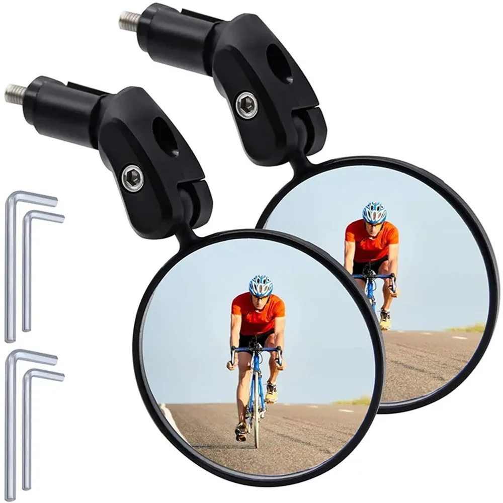 Universal Fahrrad Spiegel Rückspiegel Einstellbar Drehen Weitwinkel Radfahren Lenker Rückspiegel für MTB