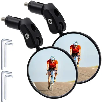 Universal Fahrrad Spiegel Rückspiegel Einstellbar Drehen Weitwinkel Radfahren Lenker Rückspiegel für MTB