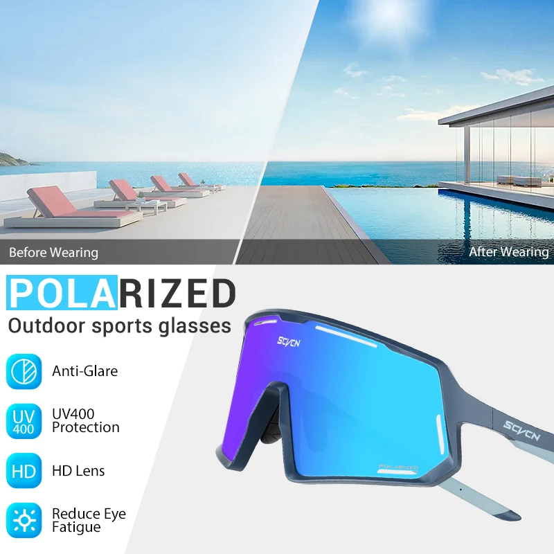 SCVCN Polarisierte Fahrradbrille Outdoor Angeln Sonnenbrille Sport – Image 6