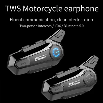 Motorrad-Intercom Bluetooth-Helm-Headset 800mAh für 2 Fahrer Intercomunicador IPX6 Wasserdichtes Interphone