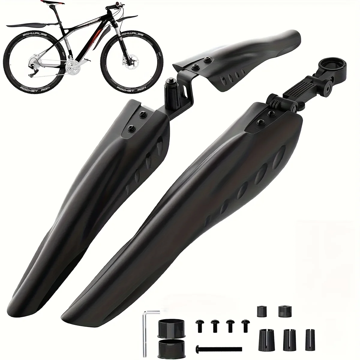 Verstellbares MTB-Fahrrad-Schutzblech-Set, Vorder- und Hinter-Schutzblech, Anti-Schmutz-Spritzschutz
