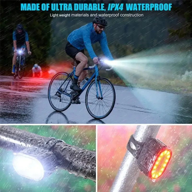 Radfahren Fahrrad Vorne Hinten Licht Set Fahrrad USB Ladung – Bild 6