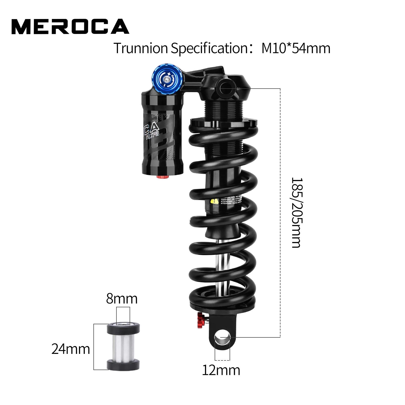 MEROCA RCT3 Fahrrad-Trunnion-Mount Hinterer Stoßdämpfer 185/205mm – Image 5