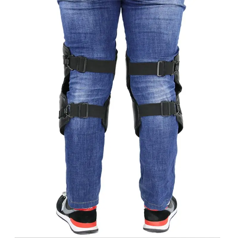 Motorrad Schutz Kneepad Motorrad Reiten Knie Pads PU Leder Motocross – Bild 5