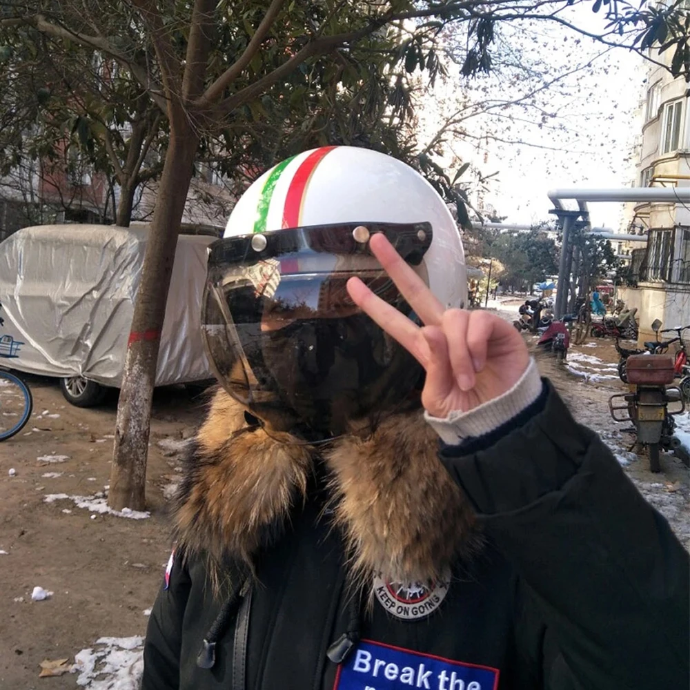 Hot Bubble Helm Visier Mehrfarbig Flip Up Open Face Motorrad Helm – Image 5