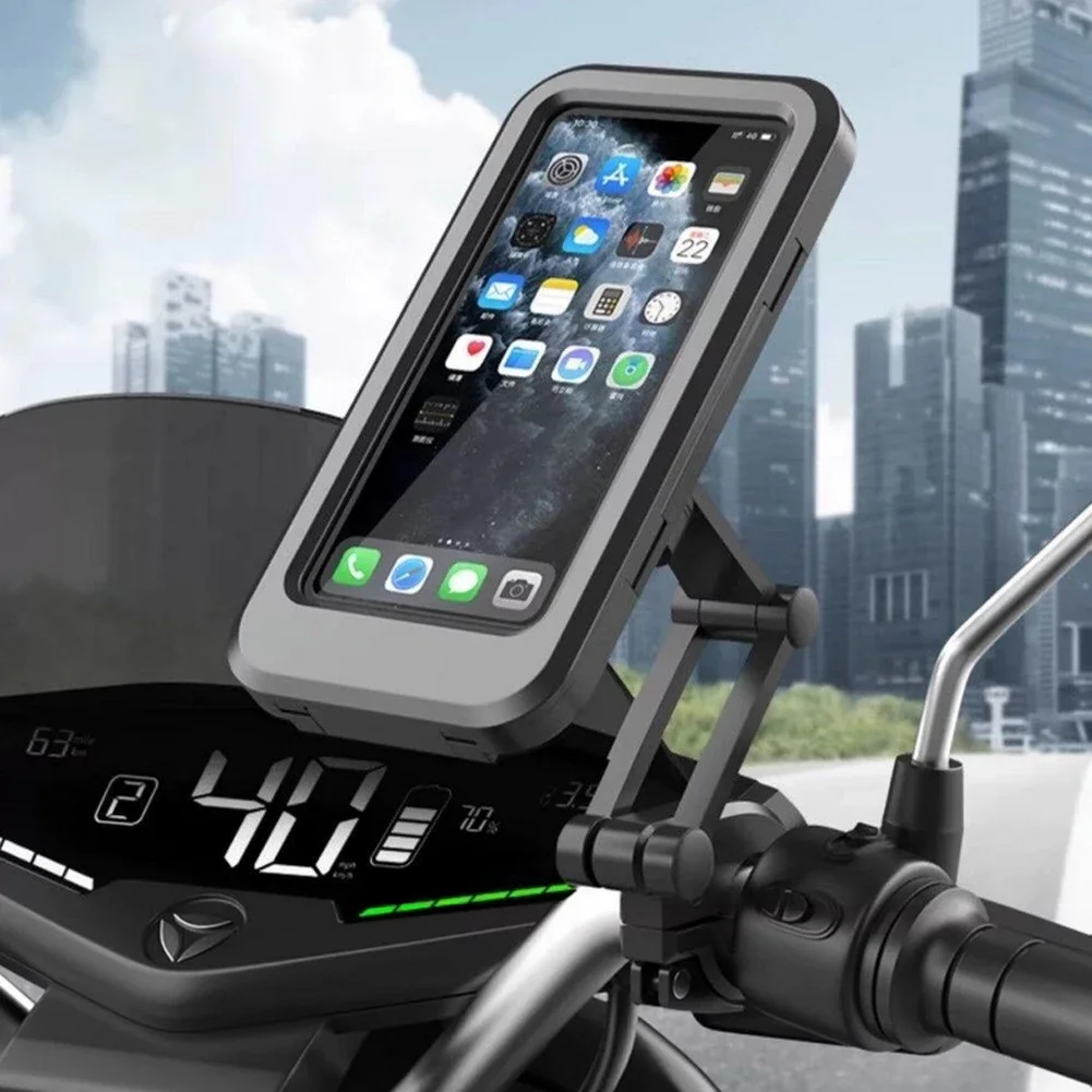 Wasserdichte Motorrad-Handyhalterung GPS 360 ° Schwenkbarer – Immagine 5