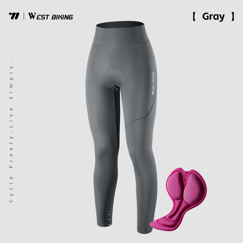 WEST BIKING Damen-Trägerhose mit Hoher Taille, Lange Rennradhose mit Polsterung für Lange Fahrten