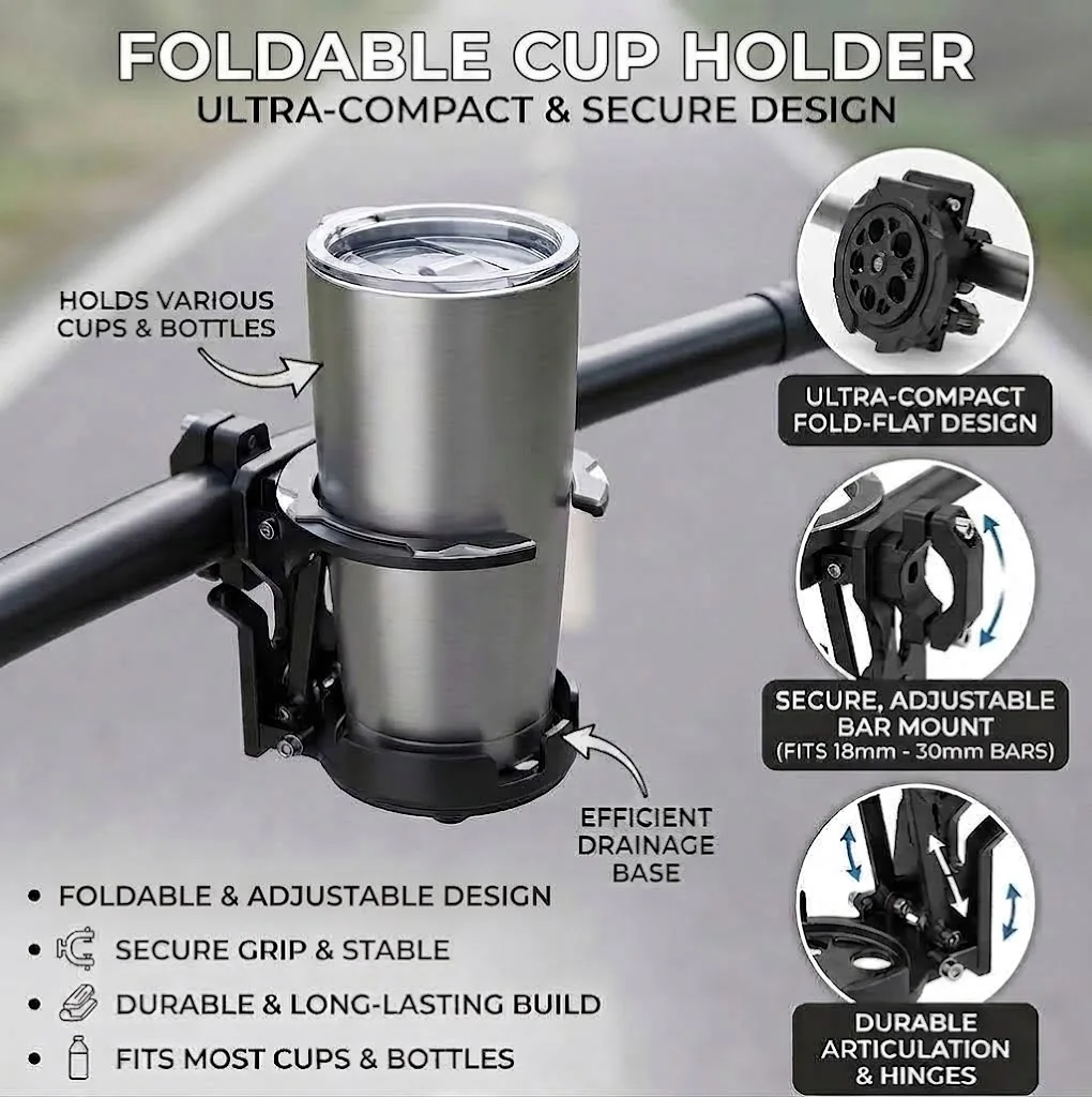 Faltbarer Fahrrad-Getränkehalter, Motorrad-Getränkehalter, Wasserflaschenhalter für Fahrräder, geeignet