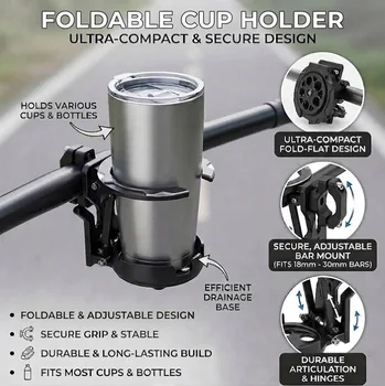 Faltbarer Fahrrad-Getränkehalter, Motorrad-Getränkehalter, Wasserflaschenhalter für Fahrräder, geeignet