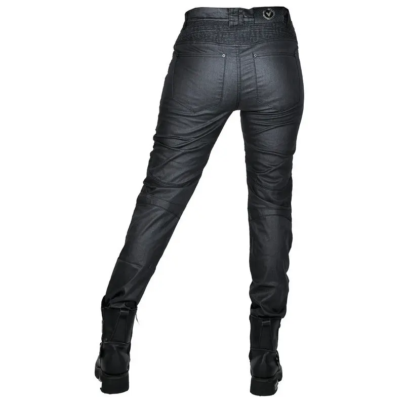 Damen-Motorradjeans, Retro-beschichtete, beschichtete Motorradhose – Image 6