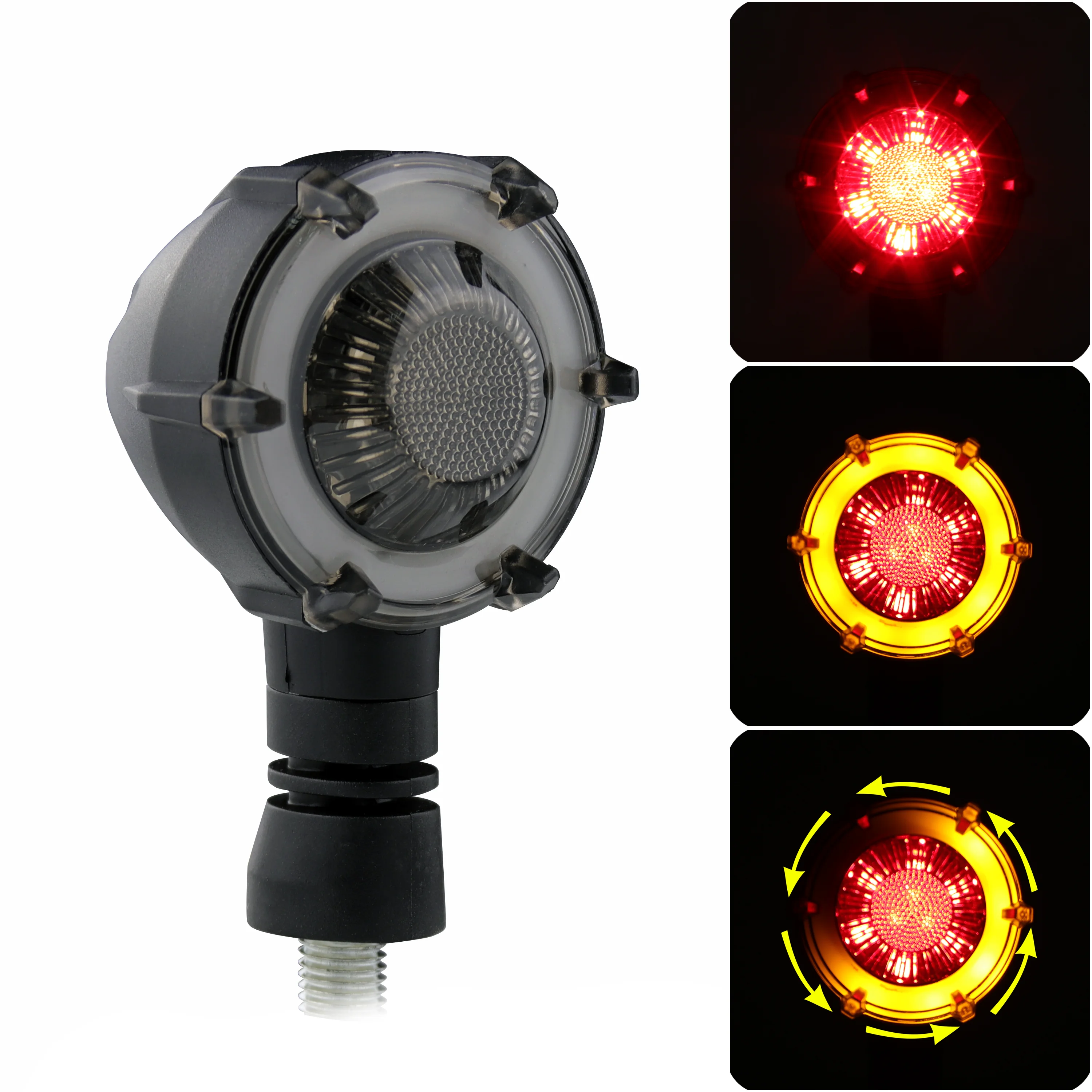 Motorrad LED-Blinker Bremslicht LED Bernsteinfarbenes Fließendes Rücklicht Rote Warnsignalleuchten (2 Stück)