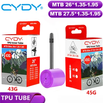 43g CYDY TPU Schlauch MTB 26 27.5 Fahrrad-Innenschlauch 26/27.5x1.35 1.4 1.5 1.75 1.85 1.95 Zoll Pneu