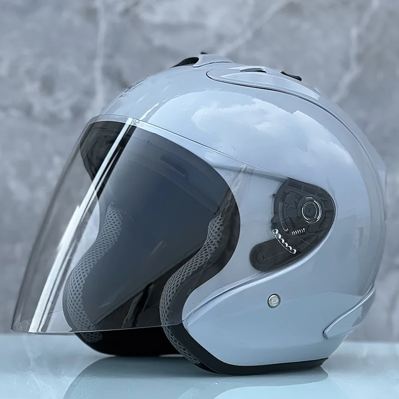Männer und Frauen Motorrad Jethelm ECE-geprüfter Ram4 Zementgrauer Halbhelm Casco Casque Sommersaison Rennhelm
