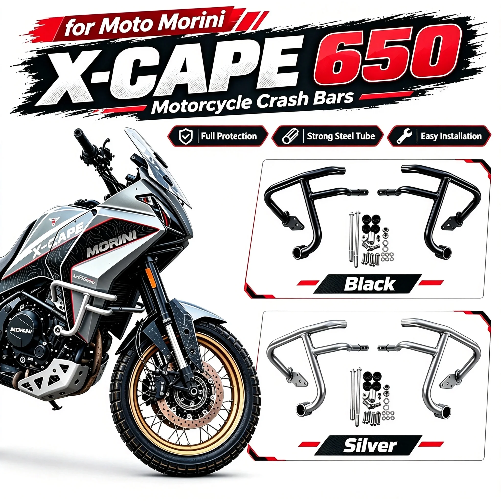 Moto Morini X‑CAPE 650 2021‑ Motorrad-Sturzbügel Motorschutz Rahmenschutz Stoßstange Stahl Anti-Fall