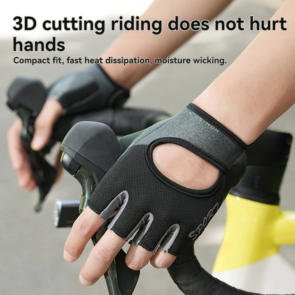 Fahrrad-Sport-Halbfingerhandschuhe Atmungsaktive Rutschfeste – Bild 5