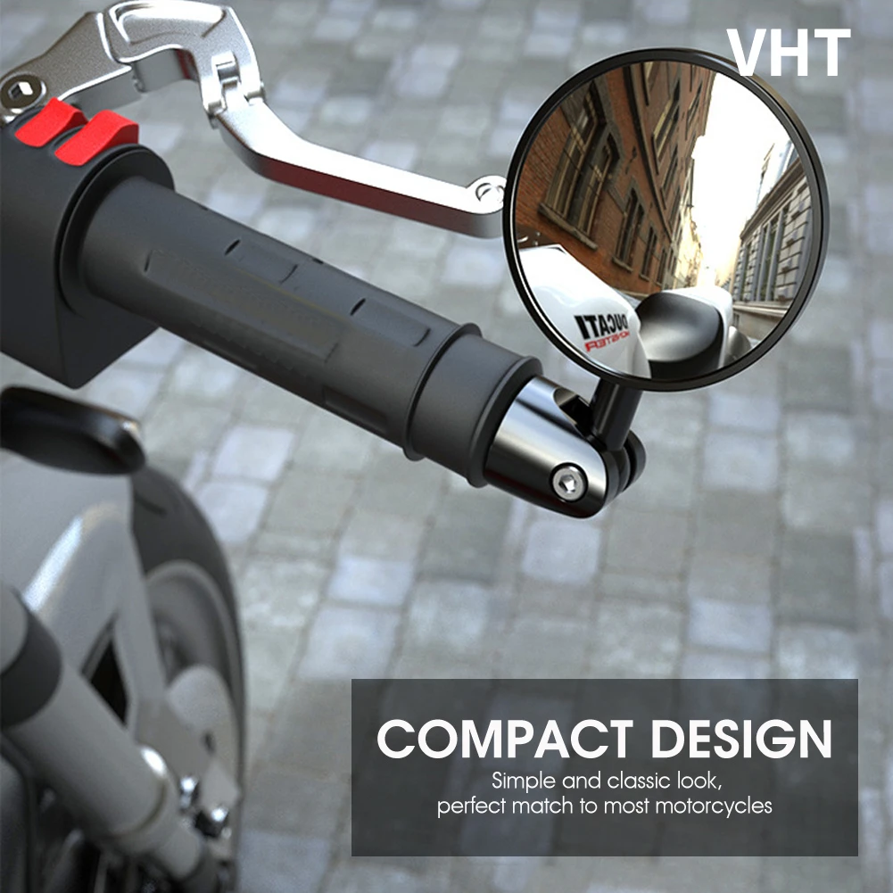 Motorrad Rückspiegel Runde 7/8 "Griff Bar End Faltbare Motorrad Seite Für Cafe Racer Neue Universal (2 Stück)