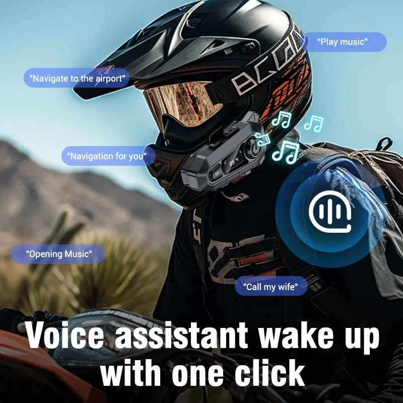Bluetooth 5.3 Motorradhelm-Intercom-Headset Drahtloses Intercom-System – Image 4
