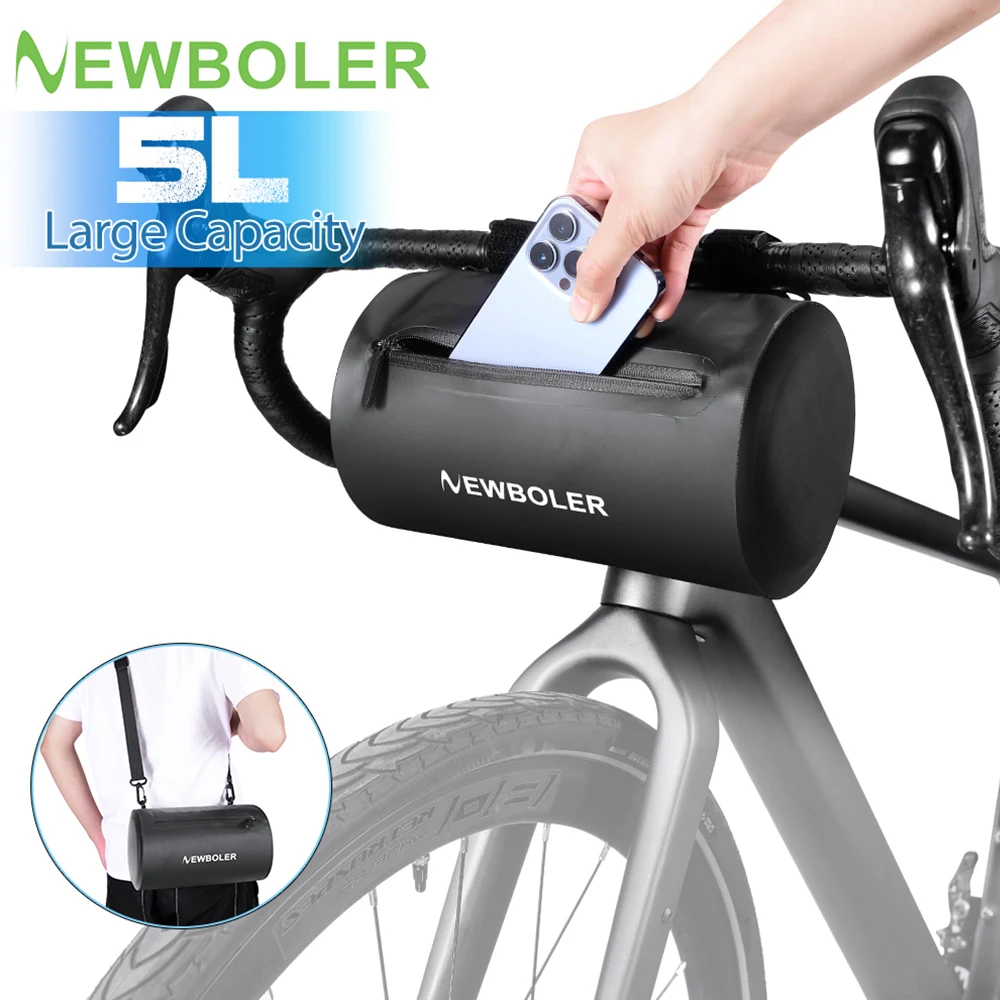 NEWBOLER 5L Neue Lenkertasche Fahrradtaschen Rahmen Packtasche Multifunktions Tragbare Umhängetasche