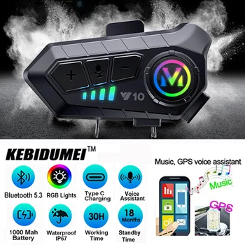 V5.3 Motorradhelm-Headset Bluetooth-Kopfhörer Sprachsteuerung Kabelloses Freisprechsystem Ohrhörer IPx6