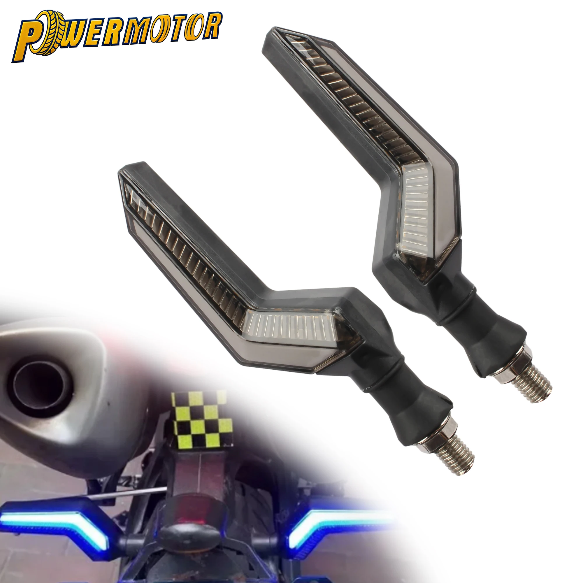 1 paar Motorrad LED Blinker Blink Fließende Wasser Rückleuchten Tagfahrlicht Straße Fahrrad Roller Universal