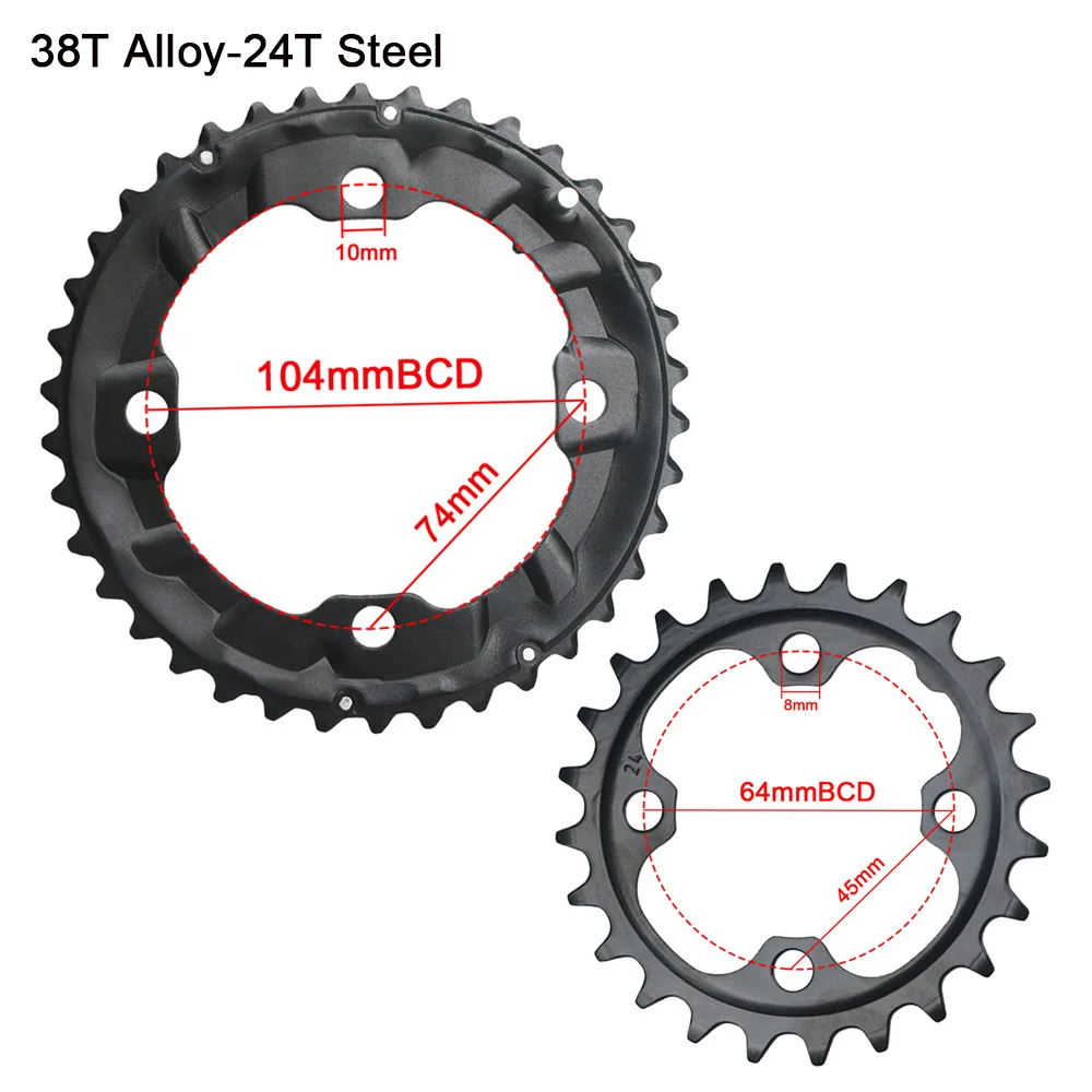 10 geschwindigkeit 10S kettenräder 24T 38T M610 M615 64/104BCD MTB Fahrrad Kettenblatt Fahrrad Kurbelgarnitur