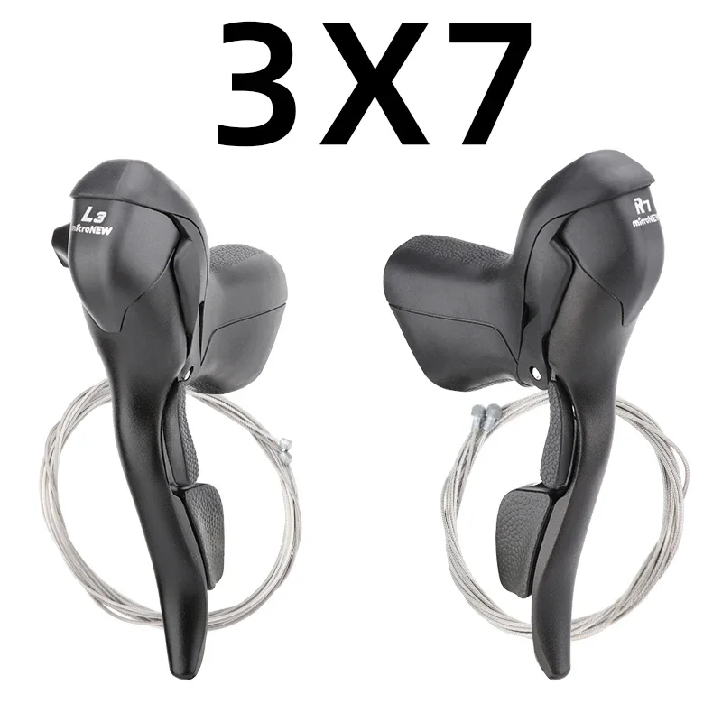 MicroNEW Rennrad-Schalthebel 3x7 3x8 3x9 3x10 Gang Bremshebel Fahrrad 2x7 2x8 2x9 2x10 Gang Vorderes