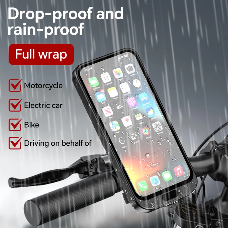 Wasserdichte Motorrad-Handyhalterung, Anti-Shake Lenkerhalterung 360° ° Drehbare Outdoor-Navigationshalterung