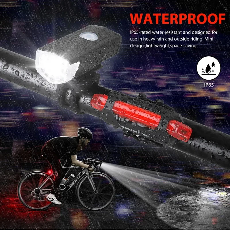 Fahrrad Licht Set Fahrrad Scheinwerfer Rücklicht USB Aufladbare MTB – Bild 5
