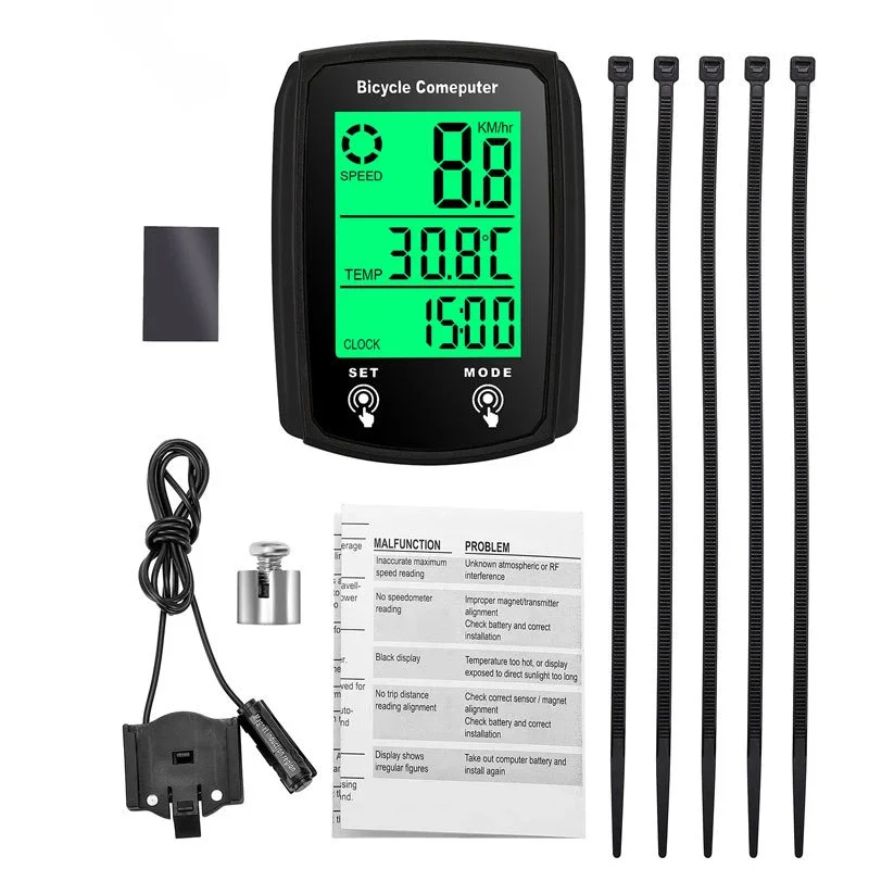 Fahrradcomputer, Fahrrad-Kilometerzähler, LCD-Bildschirm, kabelgebunden, Radfahren, Tachometer, Mountainbike