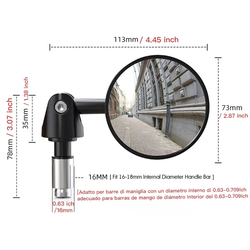 Motorrad Rückspiegel Runde 7/8 "Griff Bar End Faltbare (2 Stück) – Bild 5
