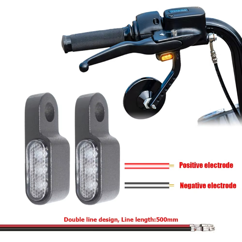 Motorrad LED Mini-Blinker 12V Ein Paar Motorroller Lenker Blinkerleuchten Blinklichter Bernsteinfarben