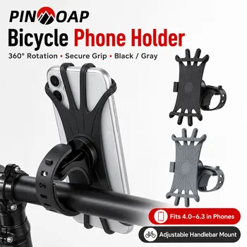 PINMOAP 1PC Fahrrad-Handyhalterung, Fahrradlenkerhalterung, 360° drehbare Smartphone-Halterung für MTB