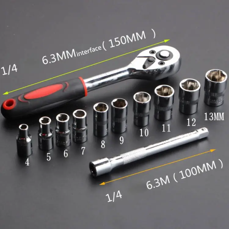 Set Schraubenschlüssel-Steckschlüsselsatz für Motorrad (12 Stück) – Image 4