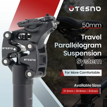 TESNO Fahrrad Sattelstütze Mit Stoßdämpfer 27,2/30,9/31,6mm MTB Fahrrad Sattelstütze Suspension Vier Link