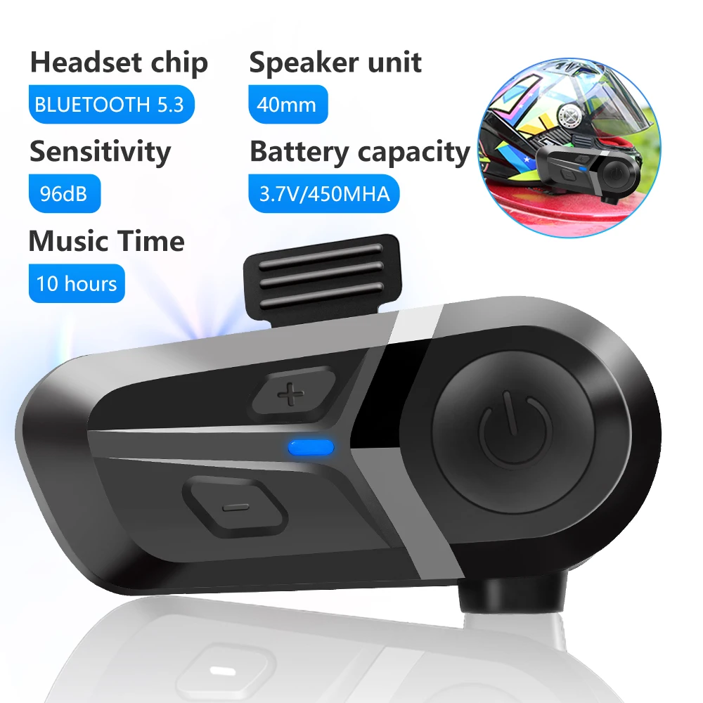 Bluetooth 5,3 Drahtlose Motorrad Helm Headset Freisprechen Anruf Telefon Motorrad Wasserdichte Kopfhörer Musik