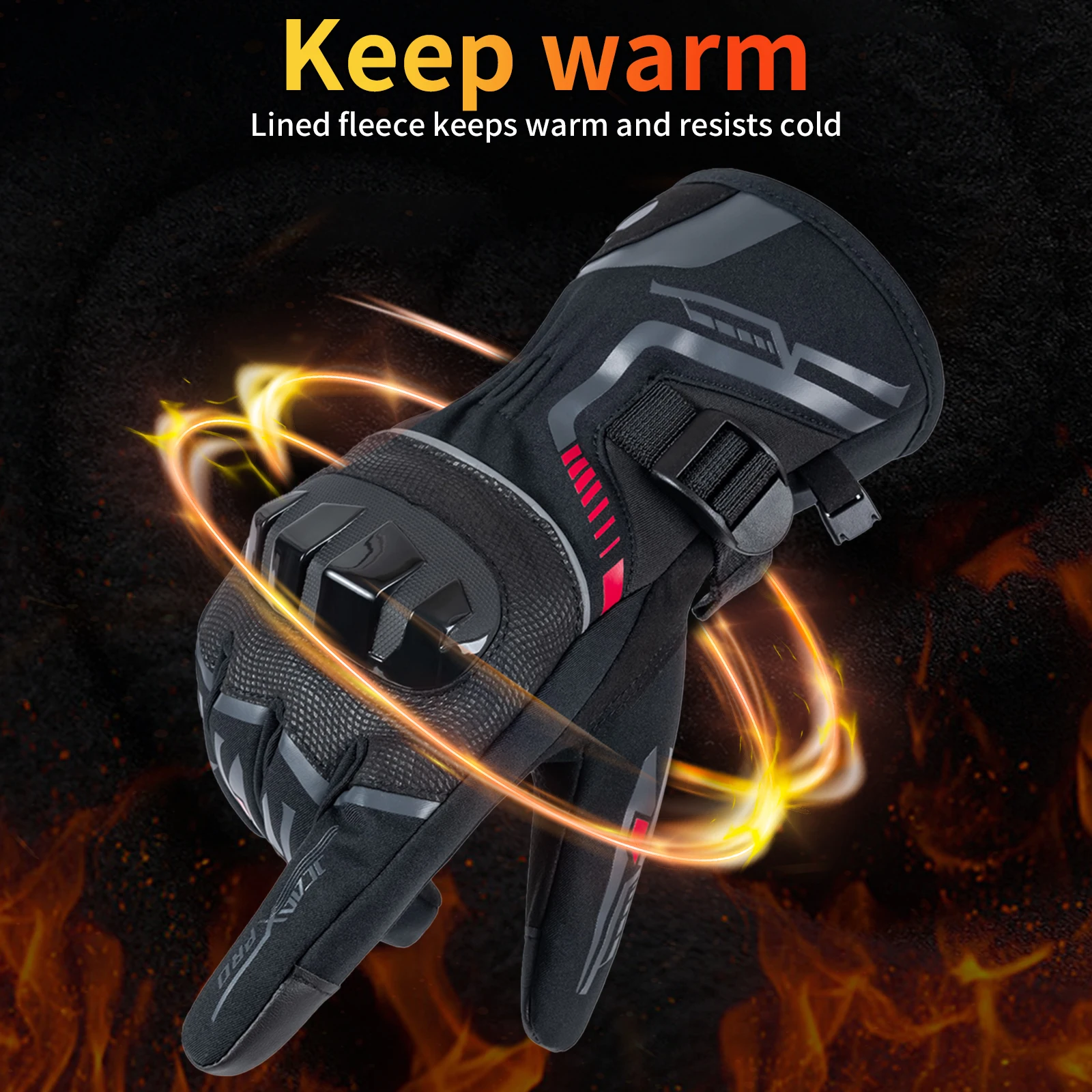 Winter-Motorradhandschuhe für Männer und Frauen, wasserdicht, warm – Bild 4