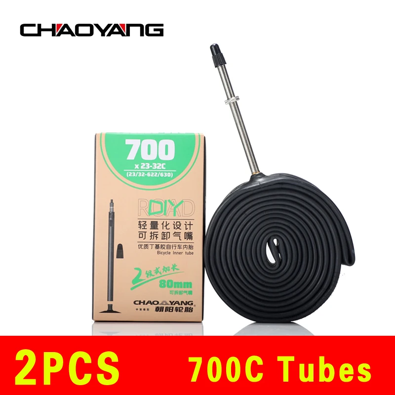ChaoYang fahrrad schlauch 700C 23C 25C 28C 35C 45C kamera Schrader Presta ventil innen rohr rennrad (2 Stück)