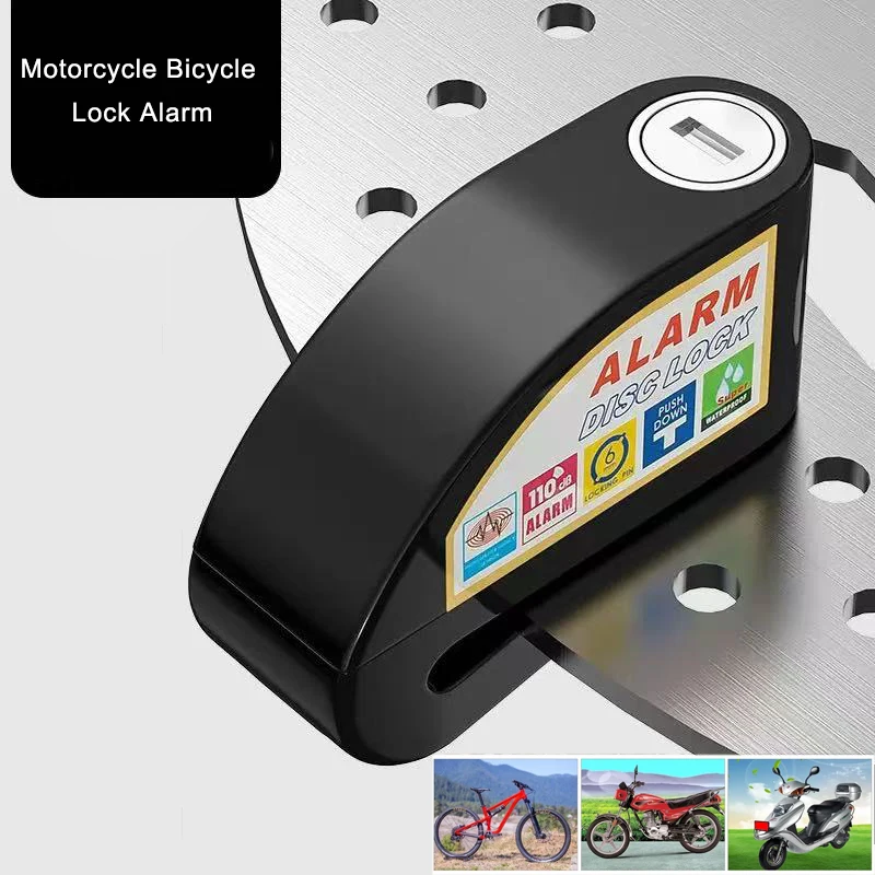 Motorrad Fahrrad Schloss Alarm Sicherheit Schutz Vorhängeschloss Disc Aluminium Legierung Anti-Diebstahl