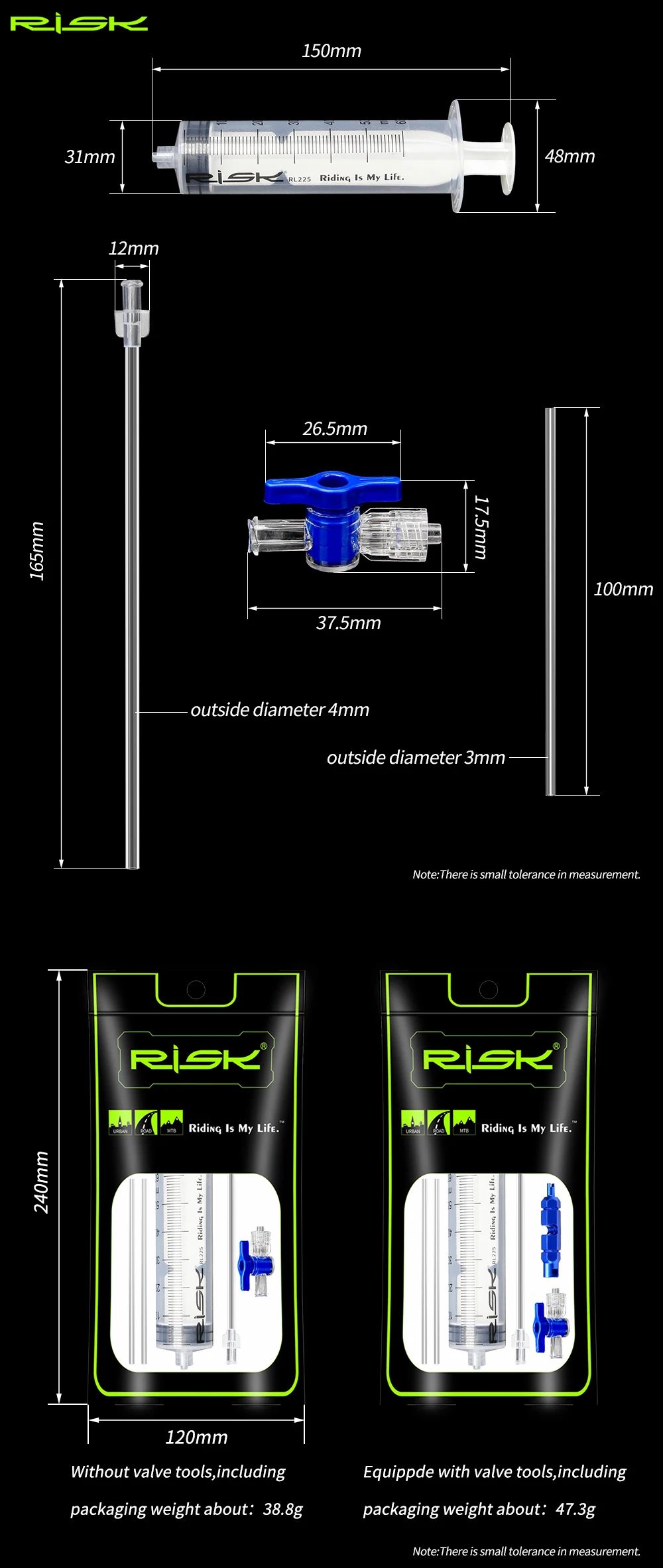 RISIKO Radfahren Fahrrad Tubeless Reifen Dichtmittel Injektor – Image 6
