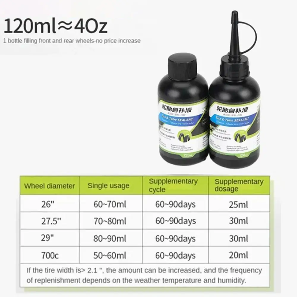 120 ml Fahrrad Tubeless Reifen Dichtstoff MTB Rennrad Reifen Reparatur – Image 6
