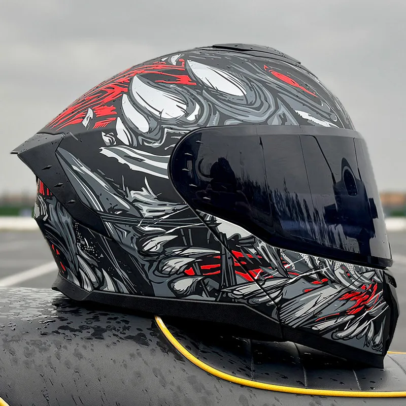 LVS-Flip-Up Motorradhelm mit Doppelvisier, modularer Integralhelm – Bild 3
