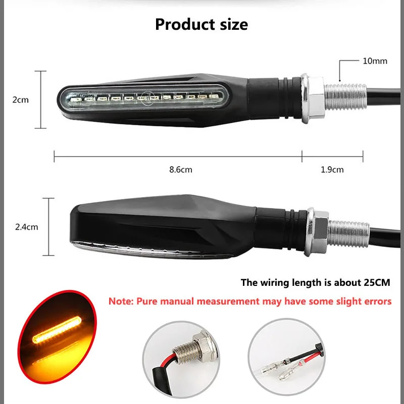 Motorrad Led Blinker Richtungs Indikatoren Blinkende Hinten Schwanz – Bild 2