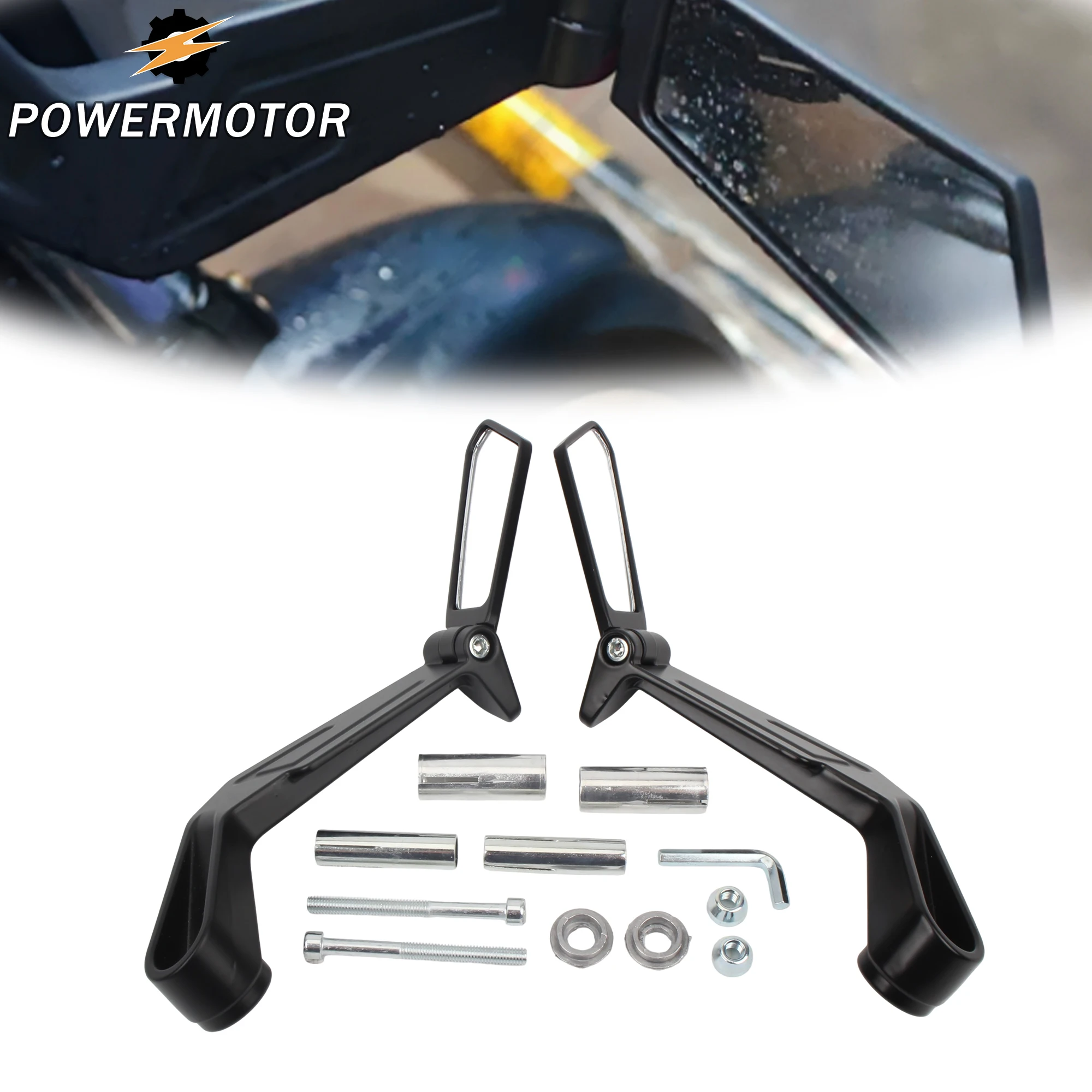 7/8 Zoll (22 mm) Universal Motorrad-Rückspiegel, Seiten-Spiegel für Roller, ATV, Supermoto, Motocross