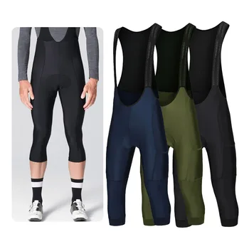 Fahrradhose 3/4 Sommer Anti-UV Gel-Polsterung Fahrrad-Trägerhose 3/4 Einfarbig Schwarz/Armeegrün/Marineblau