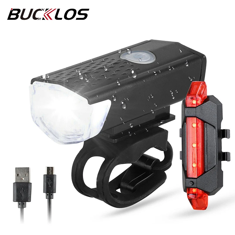 Fahrrad Lichter Set LED Vorne und Hinten Lichter USB Aufladbare Radfahren Scheinwerfer Taschenlampe Fahrrad