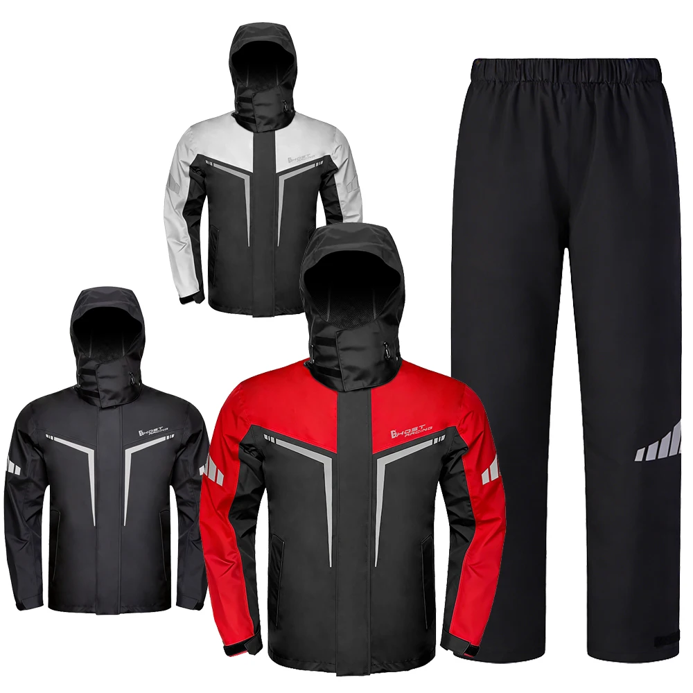 Regenjacke und -hose, Motorrad-Regenanzug, Regenmantel für Camping, Wandern, Angeln