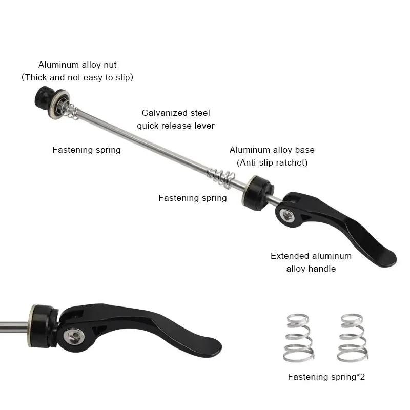 RIDERACE Fahrradnabe QR Schnellspanner Hebel Aluminiumlegierung vorne – Image 3