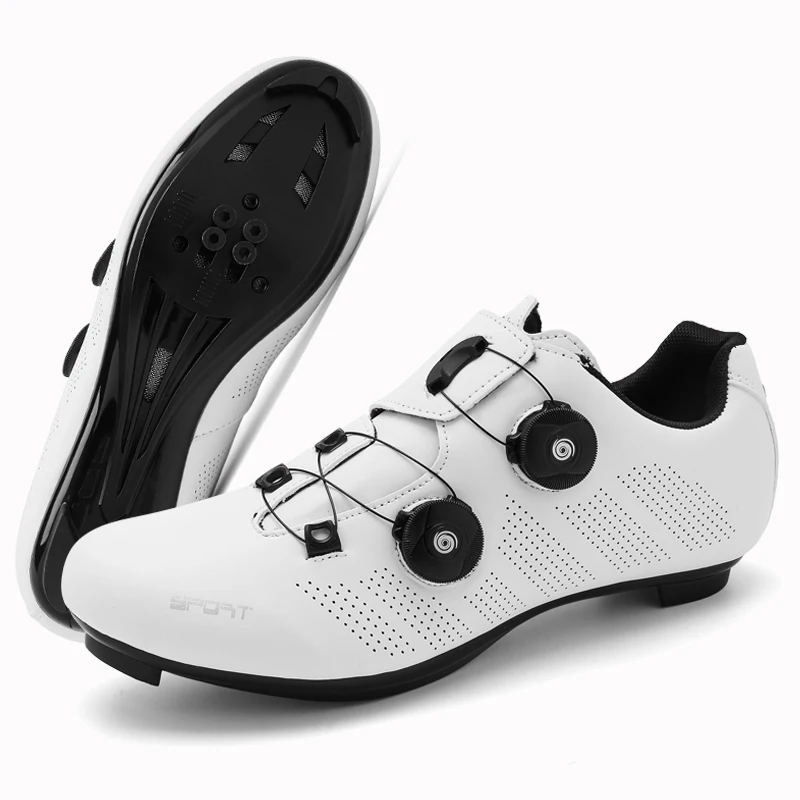 MTB-Fahrradschuhe für Herren, 209, weiß, professionelles Rennrad, SPD, selbstsichernde Klampe, Rennrad-Schuhe