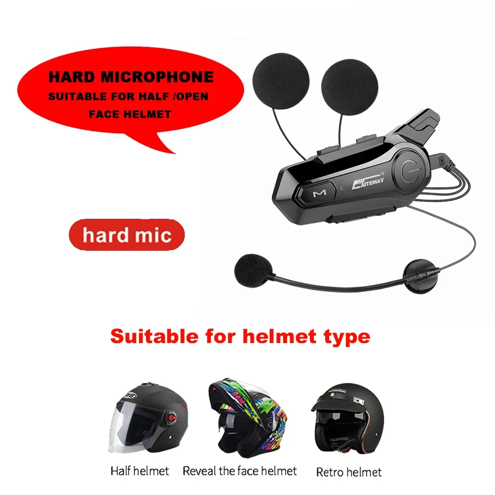 Bluetooth Intercom Motorradhelm Bluetooth-Headset für 2 Fahrer Intercomunicador Moto Interphone Headset